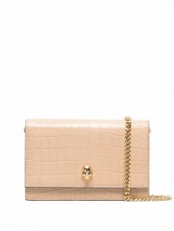 Alexander McQueen crocodile-effect leather shoulder bag