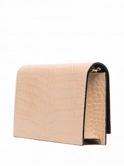 Alexander McQueen crocodile-effect leather shoulder bag