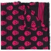 Alexander McQueen skull-print frayed-edge scarf