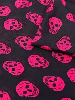 Alexander McQueen skull-print frayed-edge scarf