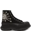 Alexander McQueen crystal lace-up platform sneakers