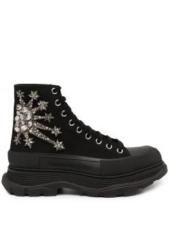 Alexander McQueen crystal lace-up platform sneakers