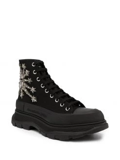 Alexander McQueen crystal lace-up platform sneakers