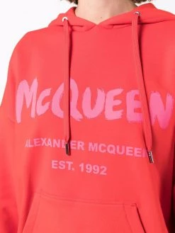 Alexander McQueen graffiti logo-print pouch-pocket hoodie