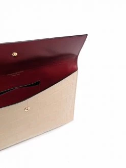 Alexander McQueen crocodile-effect leather clutch