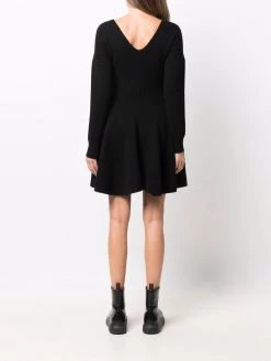 Alexander McQueen ribbed-knit flared mini dress