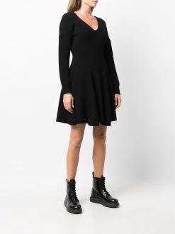 Alexander McQueen ribbed-knit flared mini dress