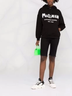Alexander McQueen logo-print cotton hoodie