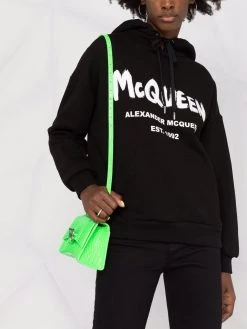 Alexander McQueen logo-print cotton hoodie
