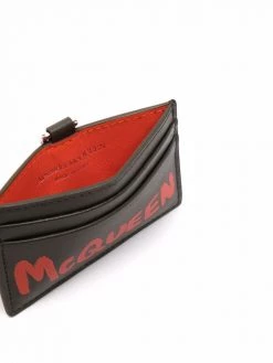 Alexander McQueen two-tone logo-print cardholder