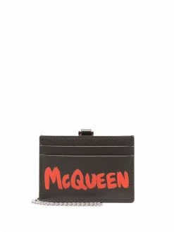 Alexander McQueen two-tone logo-print cardholder
