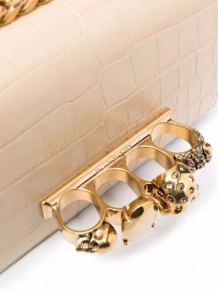 Alexander McQueen crocodile-effect skull-embellished shoulder bag