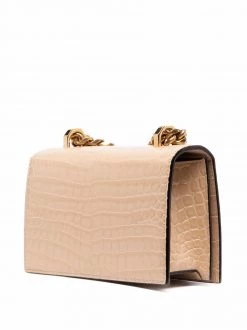 Alexander McQueen crocodile-effect skull-embellished shoulder bag