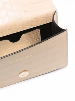 Alexander McQueen crocodile-effect skull-embellished shoulder bag