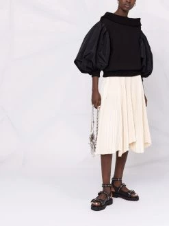 Alexander McQueen puff-sleeve off-shoulder blouse