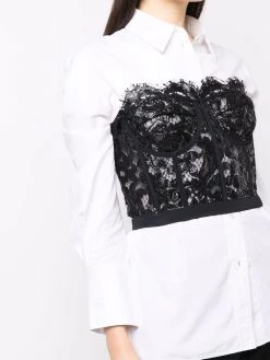 Alexander McQueen lace-panel strapless top