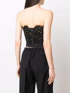 Alexander McQueen lace-panel strapless top