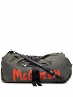 Alexander McQueen logo-print drawstring-fastening crossbody bag