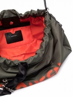 Alexander McQueen logo-print drawstring-fastening crossbody bag