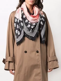 Alexander McQueen Paper Bloom Biker Skull scarf