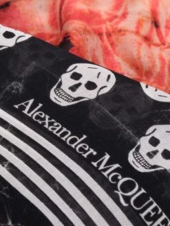 Alexander McQueen Paper Bloom Biker Skull scarf