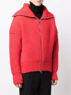 Alexander McQueen ribbed-knit zip-up cardigan