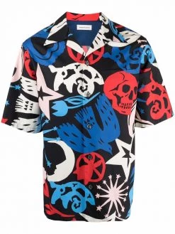 Alexander McQueen graffiti print short-sleeve shirt