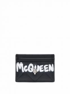 Alexander McQueen skull-embellishment quilted wallet
