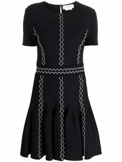 Alexander McQueen embroidered shift knit dress