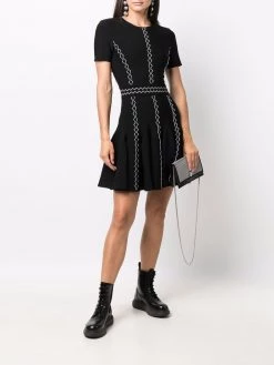 Alexander McQueen embroidered shift knit dress