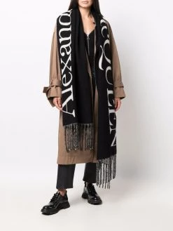 Alexander McQueen oversized logo knit scarf