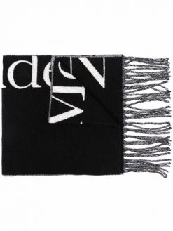 Alexander McQueen oversized logo knit scarf