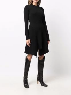 Alexander McQueen curved-hem knitted cashmere dress