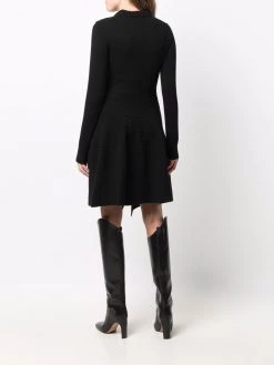 Alexander McQueen curved-hem knitted cashmere dress