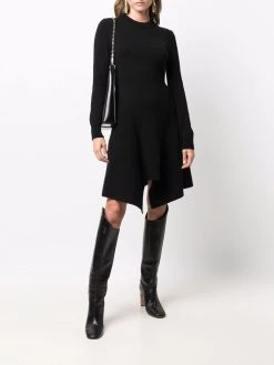 Alexander McQueen curved-hem knitted cashmere dress
