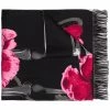 Alexander McQueen floral-knit frayed-trim scarf