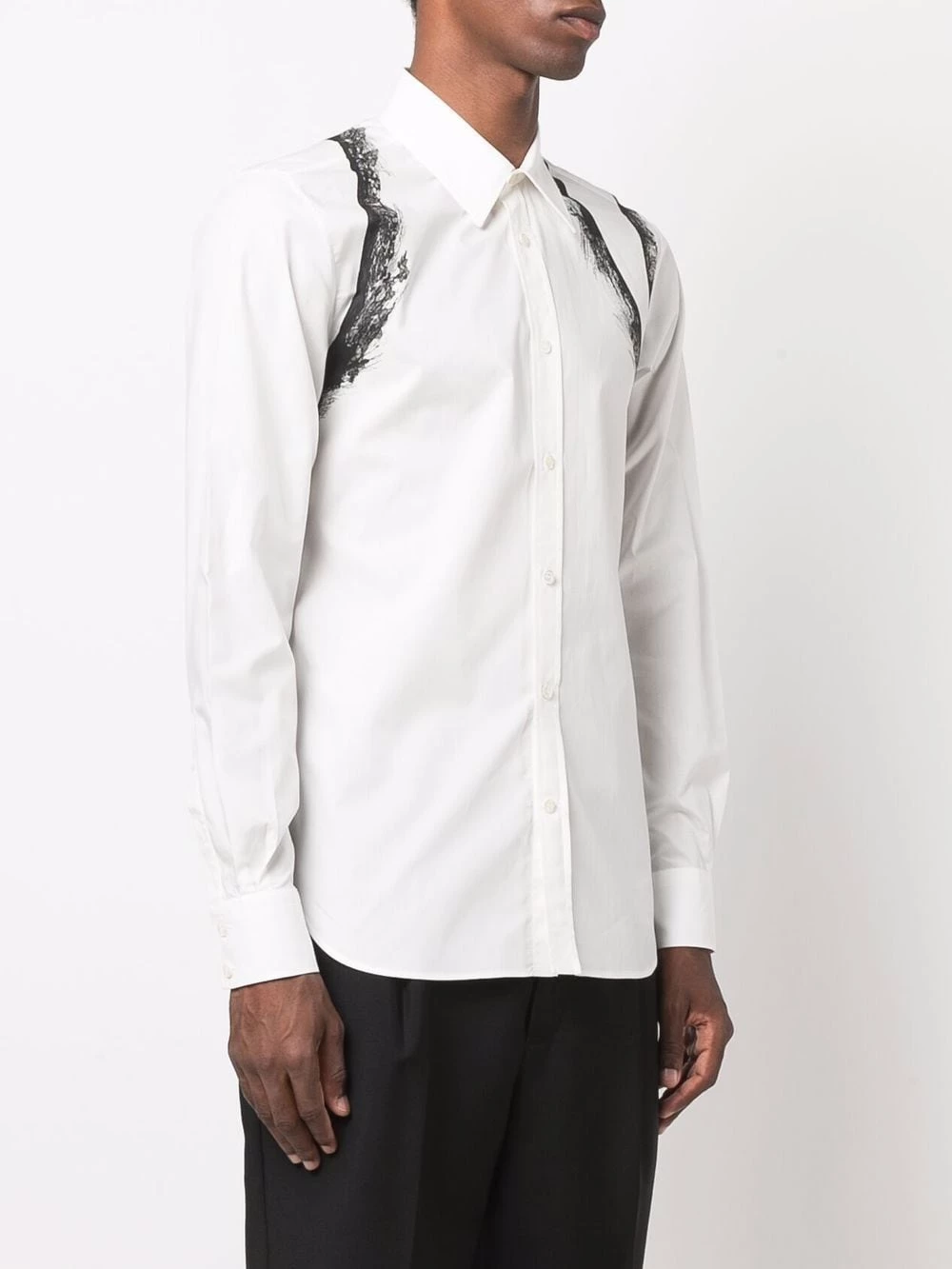 Top 10 😀 Alexander McQueen Abstract print long sleeve 👚 shirt 💯 3 Alexander McQueen abstract-print long-sleeve shirt