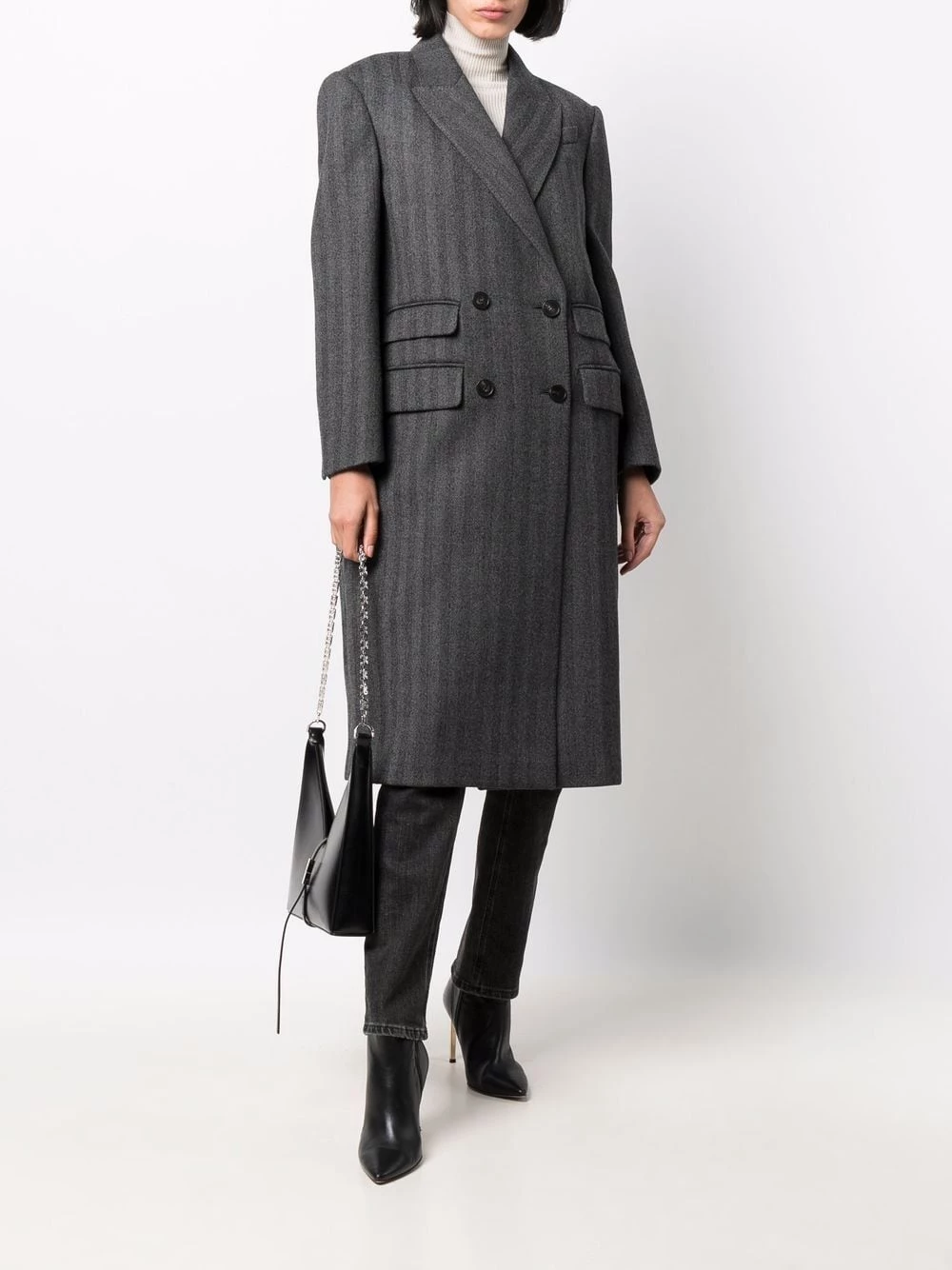 Buy ๐ Alexander McQueen Vertical striped double breasted ๐งฅ coat ๐ 2 Alexander McQueen vertical-striped double-breasted coat