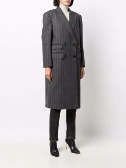 Buy ๐ Alexander McQueen Vertical striped double breasted ๐งฅ coat ๐ 9 Alexander McQueen vertical-striped double-breasted coat