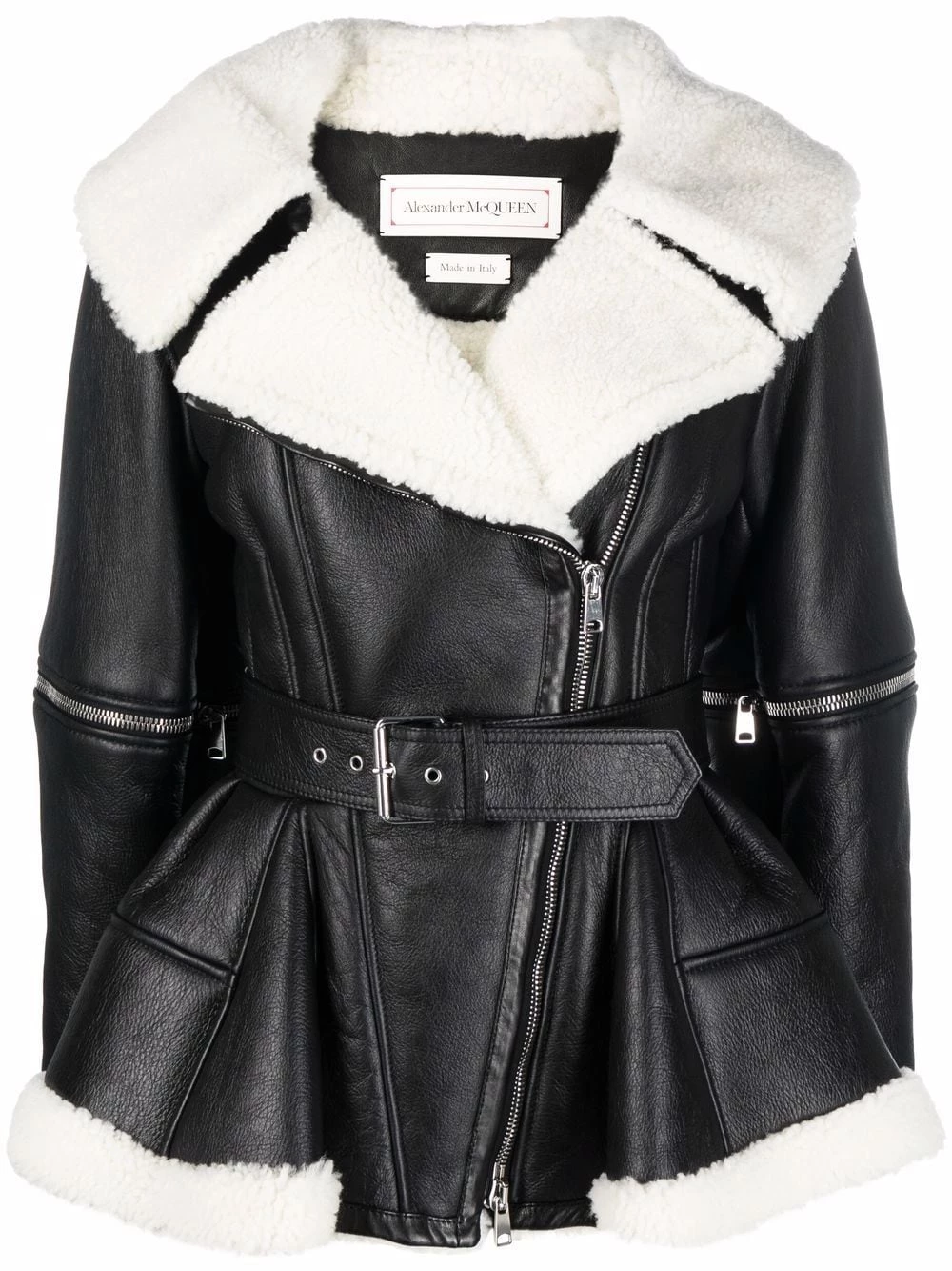 Hot Sale ✨ Alexander McQueen Shearling panelled biker jacket ⌛ 1 Alexander McQueen shearling-panelled biker jacket