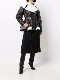 Alexander McQueen shearling-panelled biker jacket