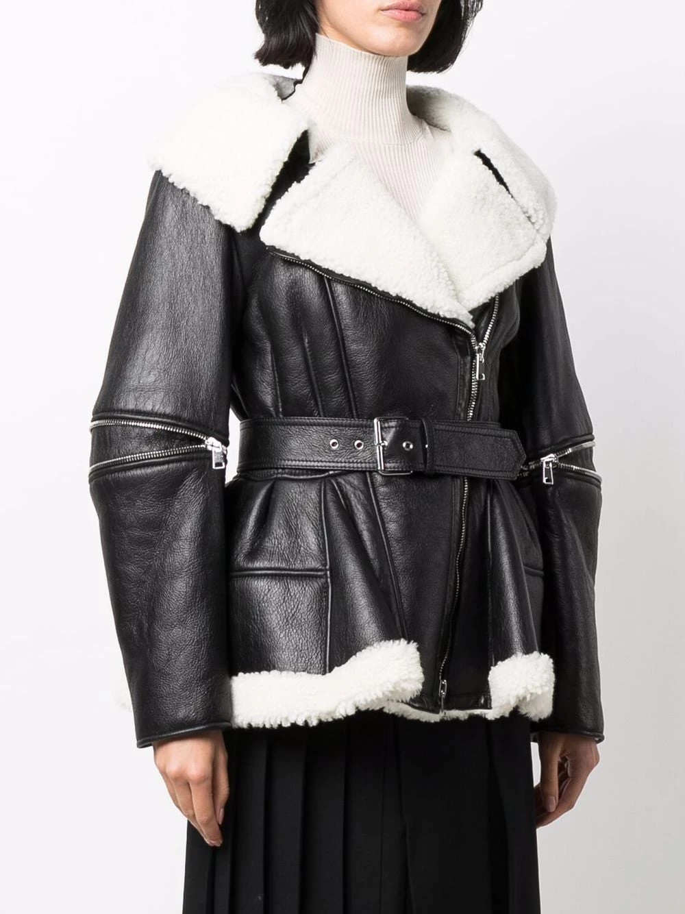 Hot Sale ✨ Alexander McQueen Shearling panelled biker jacket ⌛ 3 Alexander McQueen shearling-panelled biker jacket