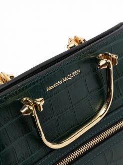 Alexander McQueen crocodile-effect leather tote