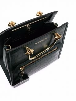 Alexander McQueen crocodile-effect leather tote