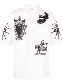 Alexander McQueen illustration-style print shirt