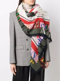 Alexander McQueen floral-print wool scarf