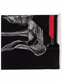 Alexander McQueen Skeleton logo-print scarf