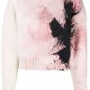 Alexander McQueen boat neck abstract-printed jumper