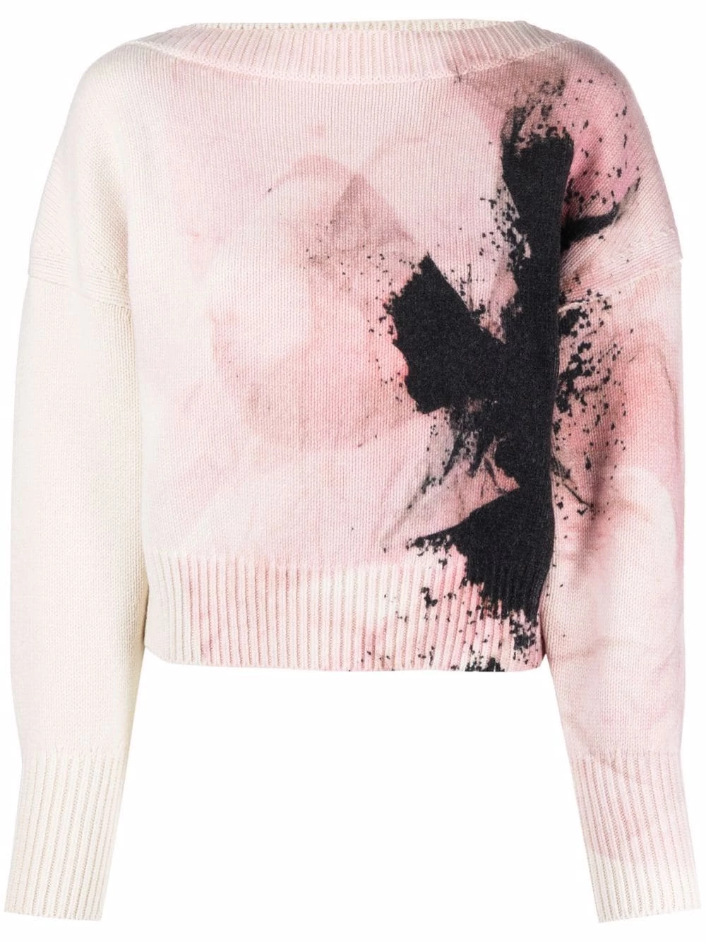 Cheapest ๐ Alexander McQueen Boat neck abstract printed jumper โ๏ธ 1 Alexander McQueen boat neck abstract-printed jumper