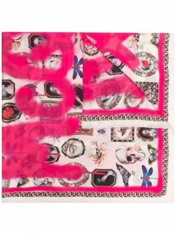 Alexander McQueen logo-print detail scarf